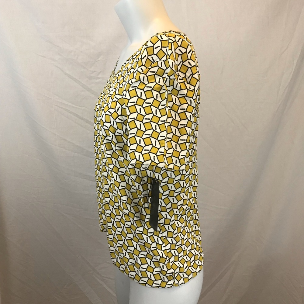 NWT Zara basic mustard geometric patterned Shirt … - image 7